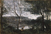 In the Garden at the Ville d'Avray 1870 By Jean-baptiste Corot