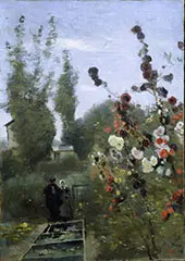 In the Garden at the Ville d'Avray c1845 By Jean-baptiste Corot