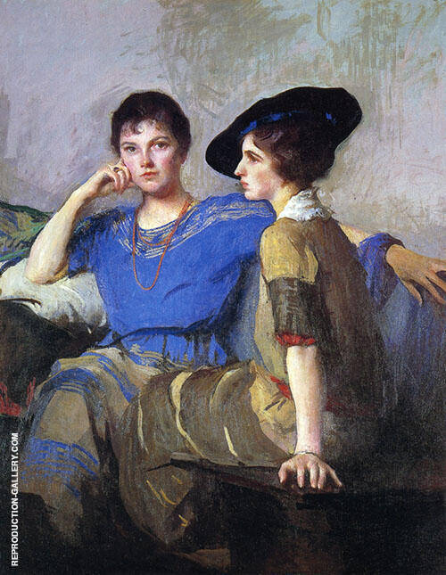 The Sisters 1921 by Edmund Tarbell | Oil Painting Reproduction