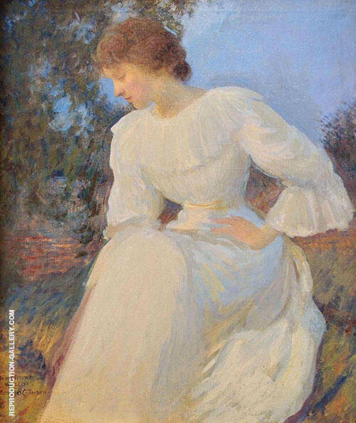 Portrait of a Woman in White by Edmund Tarbell | Oil Painting Reproduction