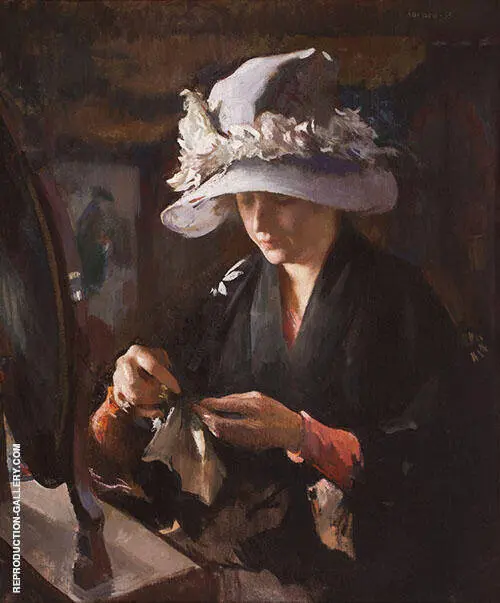 Women Mending a Glove By Edmund Tarbell
