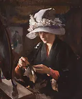 Women Mending a Glove By Edmund Tarbell