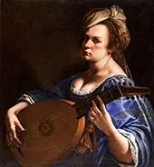 Self Portrait as a Lute Player 1615 By Artemisia Gentileschi