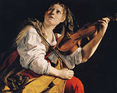 Young Woman Playing The Violin By Artemisia Gentileschi