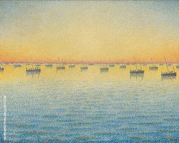 Setting Sun Sardine Fishing Adagio Opus 221 1891 By Paul Signac