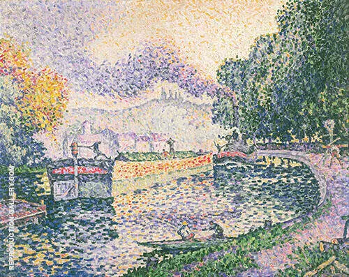 The Tugboat Canal in Samois 1901 By Paul Signac