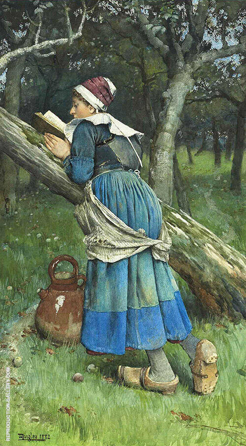 A Maid of Brittany 1882 by Walter Langley | Oil Painting Reproduction