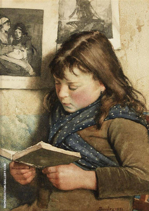 Girl Reading by Walter Langley | Oil Painting Reproduction