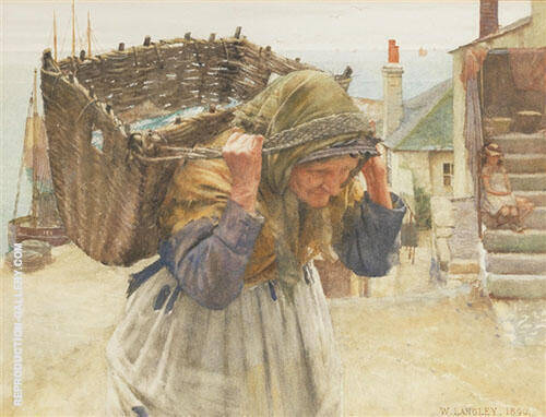 The Fish Wife 1890 by Walter Langley | Oil Painting Reproduction