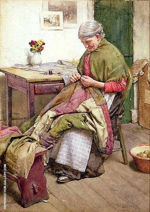 The Old Quilt by Walter Langley Oil Painting Reproduction