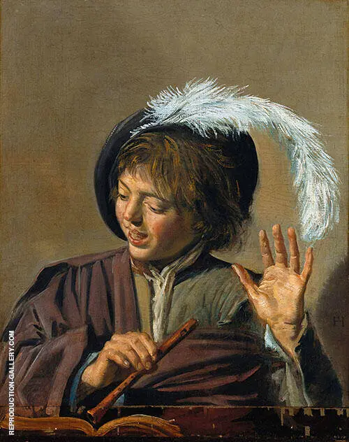 Singing Boy with Flute By Frans Hals