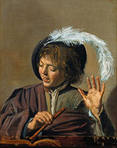 Singing Boy with Flute By Frans Hals