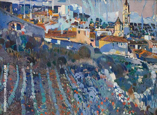 Terraced Village 1909 By Joaquin Mir Trinxet