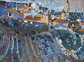 Terraced Village 1909 By Joaquin Mir Trinxet