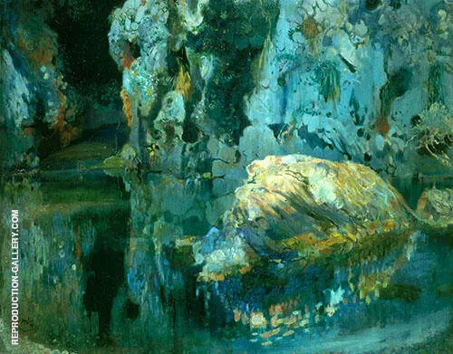 The Rock in The Pond 1903 By Joaquin Mir Trinxet