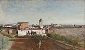 La Trinite des Monts seen from The Villa Medici 1825 By Jean-baptiste Corot