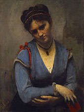 Portrait of Mariette Gambay 1869 By Jean-baptiste Corot