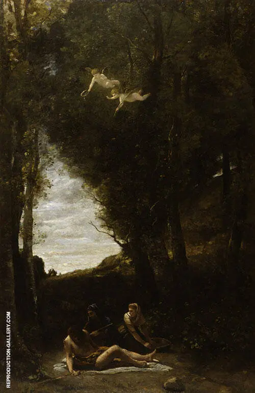 St Sebastian Succoured by Holy Women By Jean-baptiste Corot