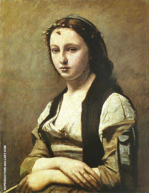 Woman with a Pearl 1868 by Jean-baptiste Corot | Oil Painting Reproduction