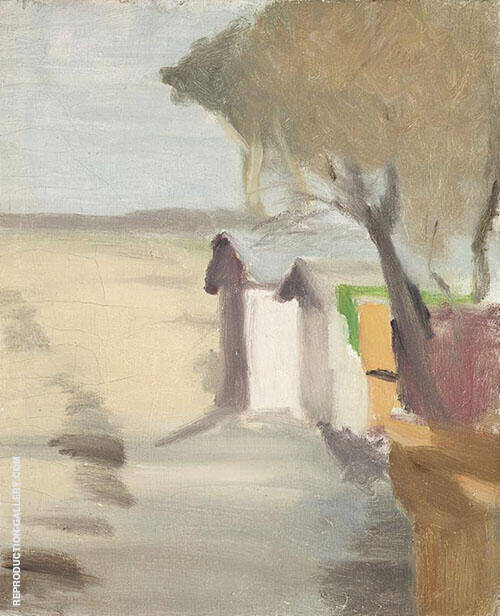 Bathing Boxes Beaumaris by Clarice Beckett | Oil Painting Reproduction