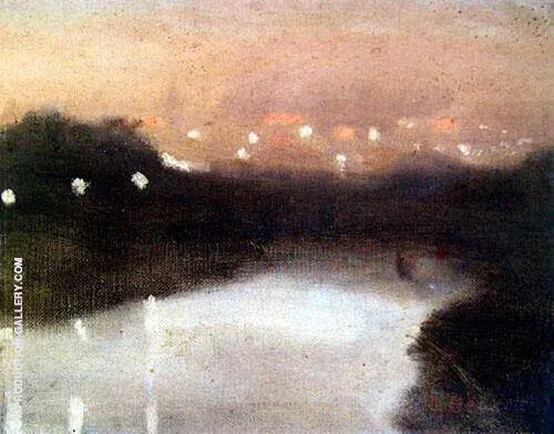 Night Lights on The Yarra 1930 By Clarice Beckett