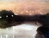 Night Lights on The Yarra 1930 By Clarice Beckett