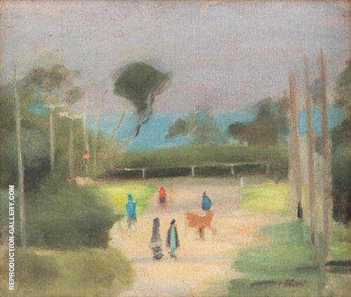 Out Walking by Clarice Beckett | Oil Painting Reproduction