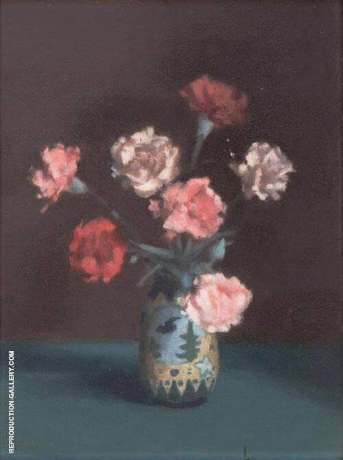 Still Life with Peonies by Clarice Beckett | Oil Painting Reproduction