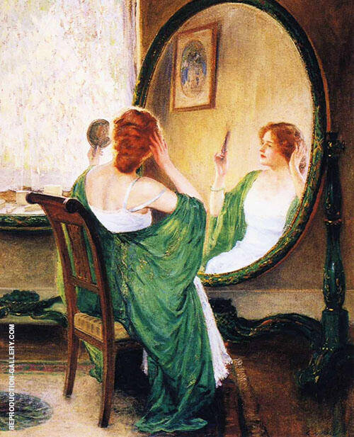 The Green Mirror 1911 by Guy Rose | Oil Painting Reproduction
