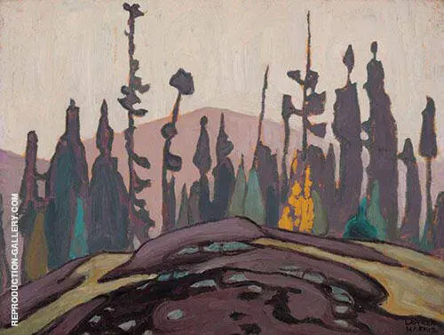 Rock Spruce and Hill Lake Superior Sketch 1922 By Lawren Harris