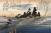 A Shrine Among Trees on a Moor By Hiroshige