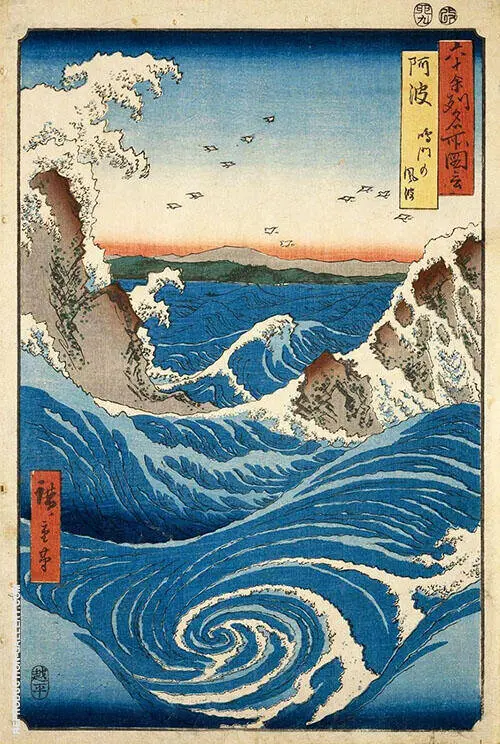 Naruto Whirlpool, Awa Province By Hiroshige