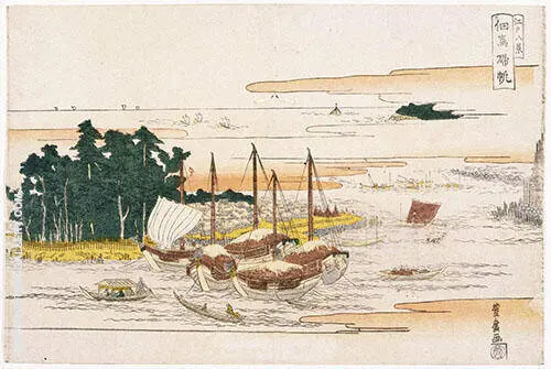 Sails at Tsukuda By Hiroshige