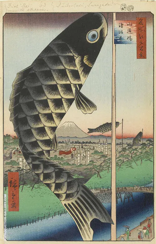 Suido Bridge and The Surugadai Quarter By Hiroshige