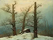 Cairn in Snow 1807 By Caspar David Friedrich