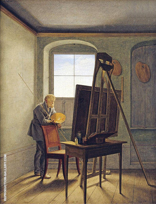 Caspar David Friedrich in his Studio 1819 | Oil Painting Reproduction