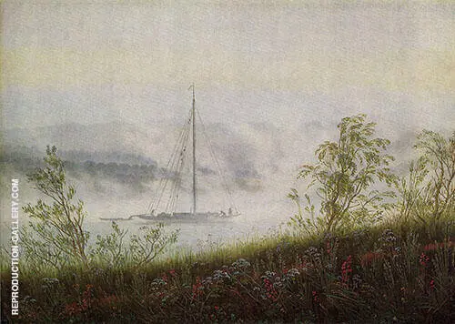 Elbschiff im Fruehnebel By Caspar David Friedrich