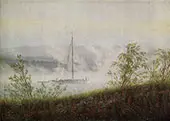 Elbschiff im Fruehnebel By Caspar David Friedrich