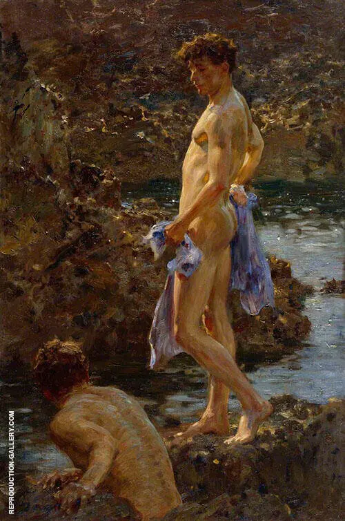 A Bathing Group 1914 By Henry Scott Tuke
