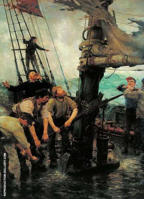 All Hands to the Pump By Henry Scott Tuke