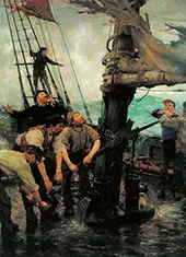 All Hands to the Pump By Henry Scott Tuke
