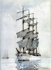 Four Masted Barque By Henry Scott Tuke