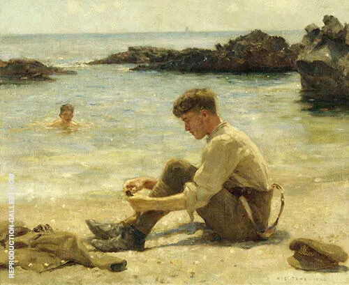 Lawrence as a Cadet at Newporth Beach near Falmouth By Henry Scott Tuke