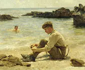 Lawrence as a Cadet at Newporth Beach near Falmouth By Henry Scott Tuke