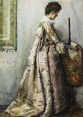 The Silk Gown Portrait of Maria Tuke Sainsbury By Henry Scott Tuke
