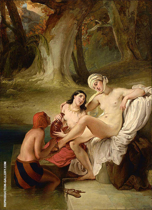 Bathsheba at her Bath by Francesco Hayez | Oil Painting Reproduction