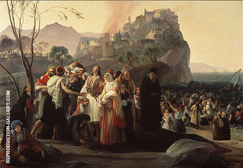 Parga Refugees 1831 by Francesco Hayez | Oil Painting Reproduction
