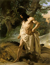 Samson and the Lion 1842 By Francesco Hayez