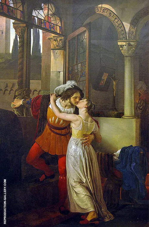 The Last Kiss of Romeo and Juliet 1823 By Francesco Hayez
