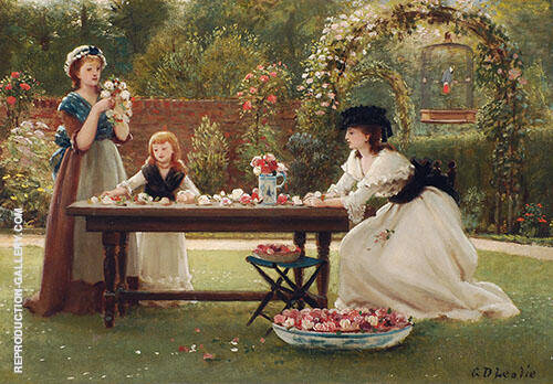 A Feast of Roses by George Dunlop Leslie | Oil Painting Reproduction